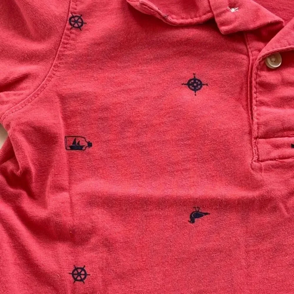 4/$10 - Carter’s Toddler Boys Summer Nautical Polo Cotton T Shirt | 3T